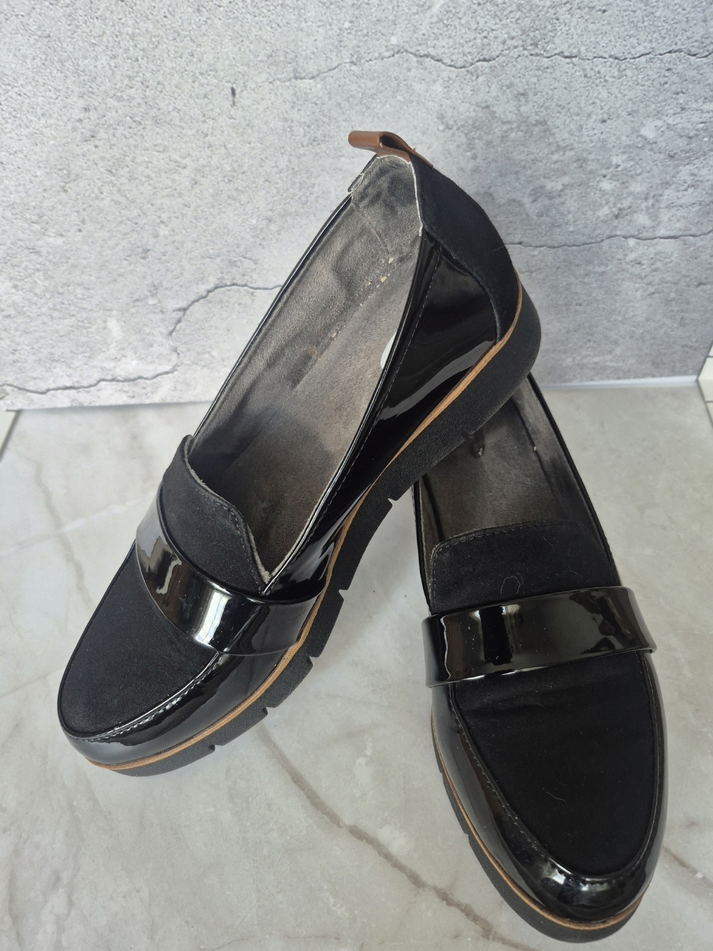Dr. Scholl's Black Patent-Trim Slip-On Loafers